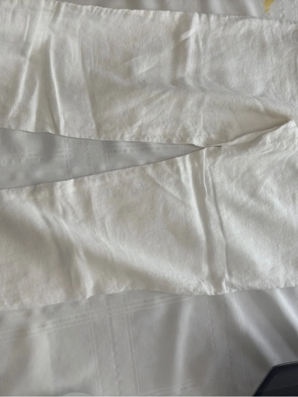 Athleta White Linen Drawstring Joggers with Patch Pockets Size 6